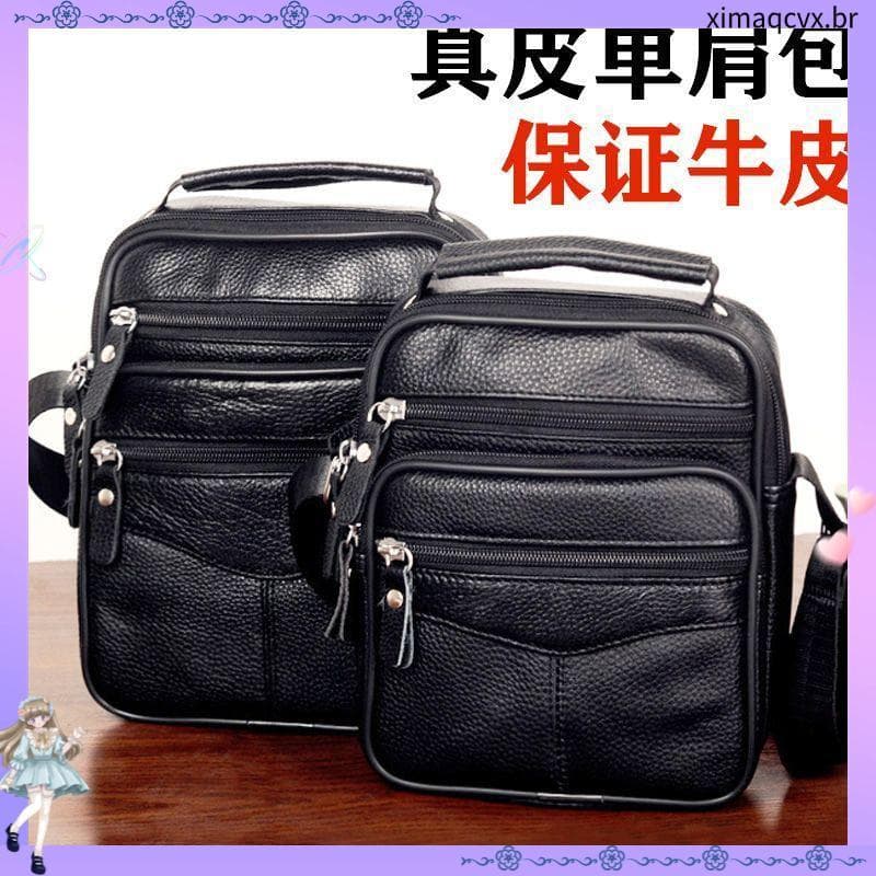 1320 pessoas coleção garantida couro genuíno bolsa mensageiro bolsa de ombro de couro maleta de negócios mochila preta M