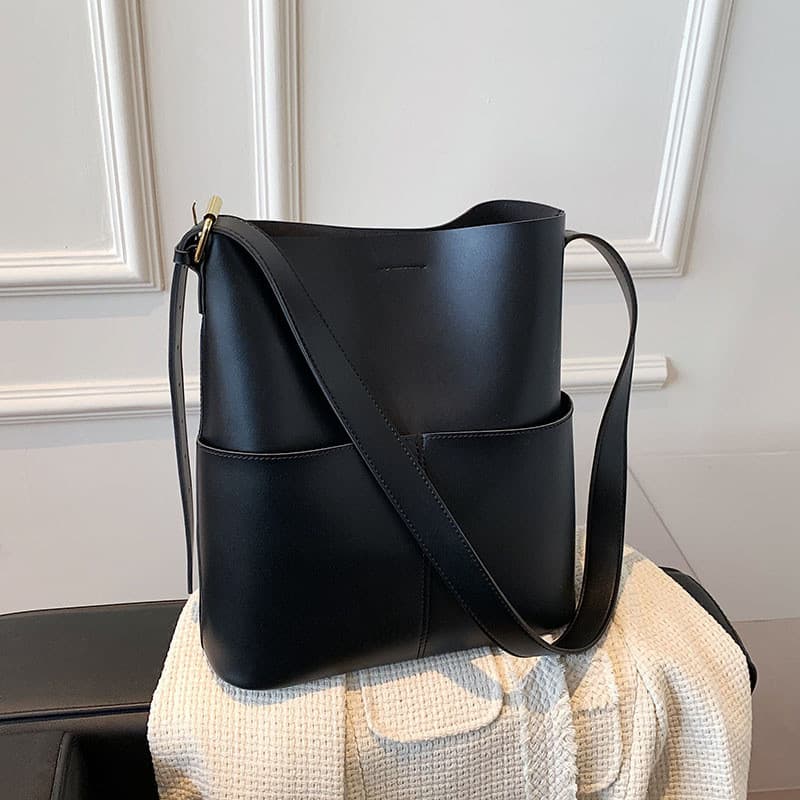 2026bag nova bolsa feminina, bolsa transversal de grande capacidade, bolsa tipo balde, bolsa de ombro estruturada e simp