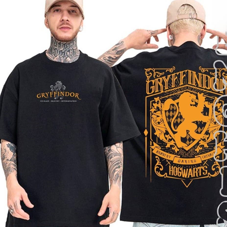 [Camiseta Premium em Algodão Puro]VU Harry Potter As Quatro Casas de Hogwarts Diversas Estampas Camisa Basica