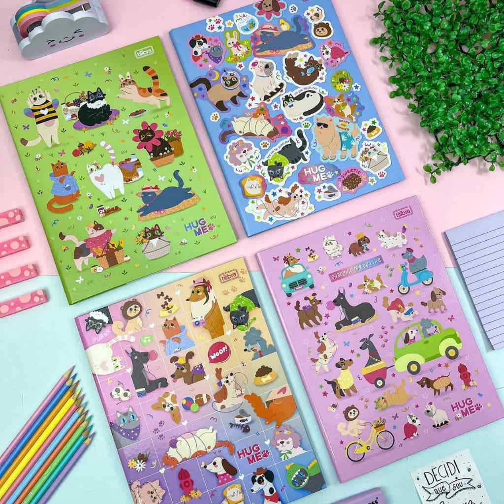 Caderno Brochura Universitário Hug Me 1 Matéria 80 Folhas Pautadas 20 x 27,5 cm - Tilibra