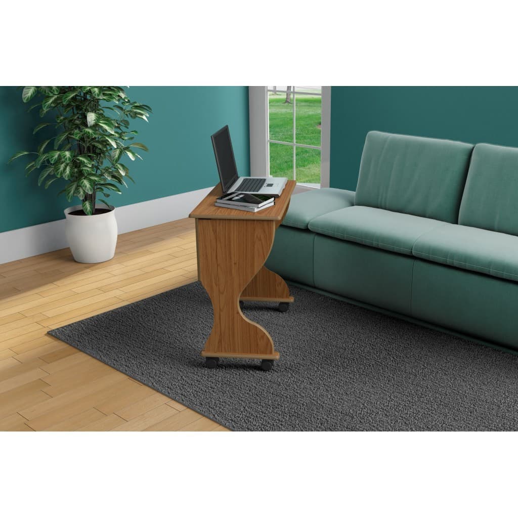 Mesa Dobrável para Computador Rodizios 75x73cm 100% MDF Freijó Dalla Costa