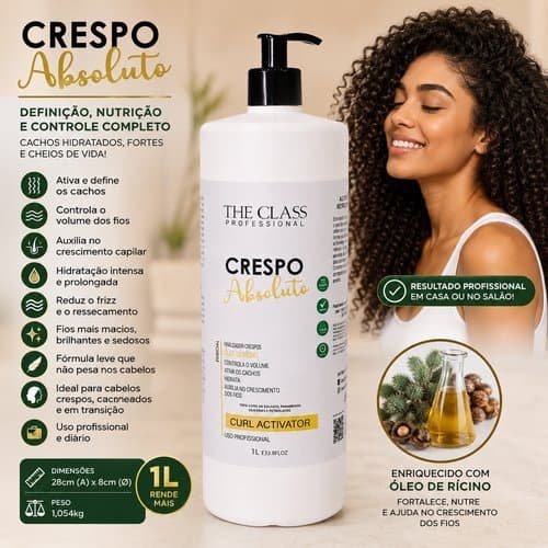 Finalizador Cachos Crespos Profissional Hidratação Definição Controle Volume 1 Litro
