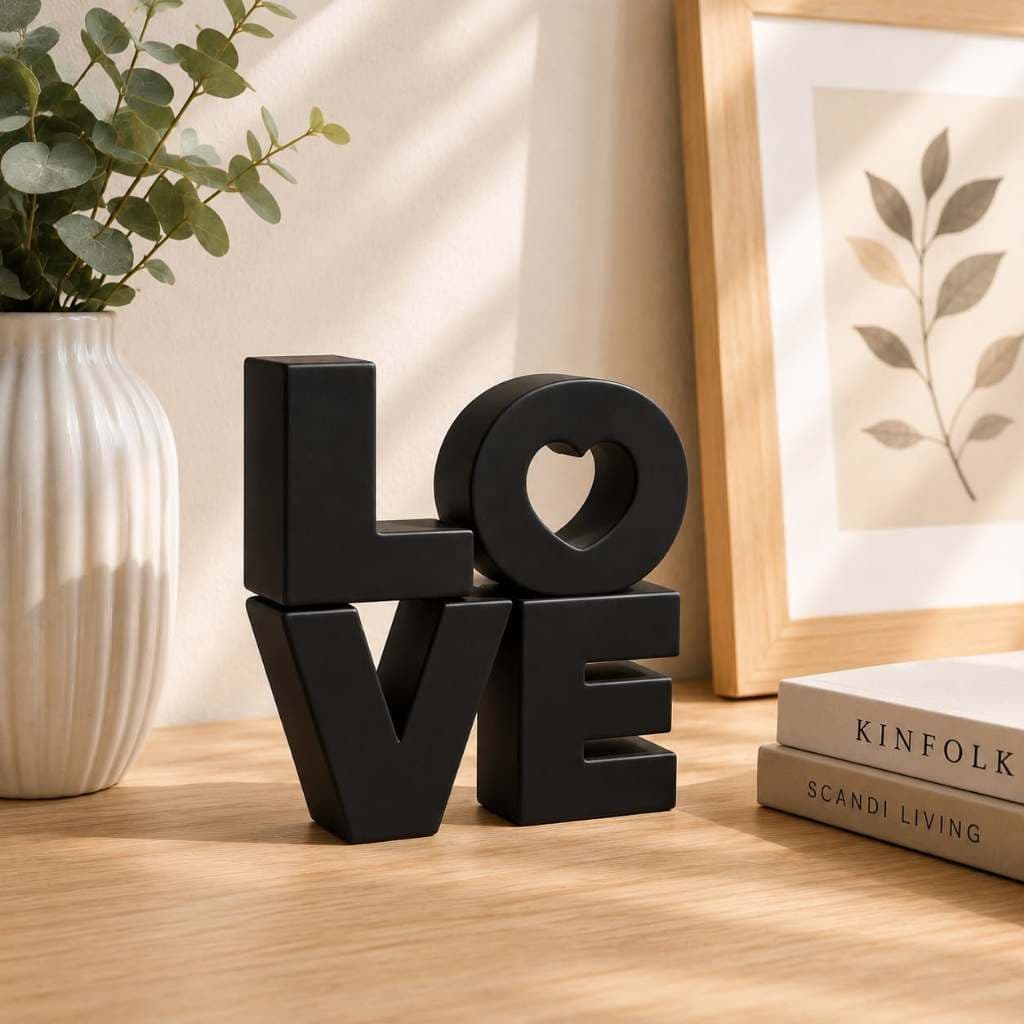 Letreiro Frase Decorativo LOVE - Amor | Enfeite Moderno para Casa - 9cm Altura