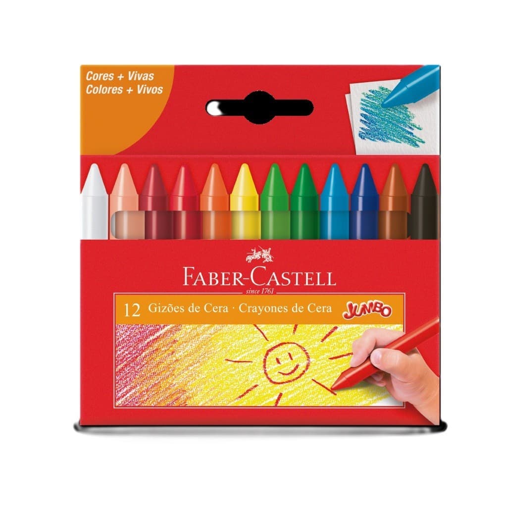 Gizão de Cera Faber-Castell 12 Cores Giz de Cera
