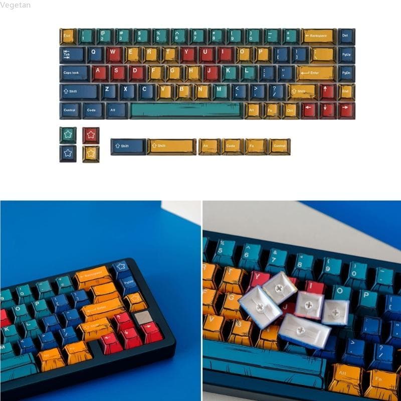 Veg 78 Teclas Paleta Perfil Original Luzes Misturadas PBT Keycap Sublimaçãos Teclados
