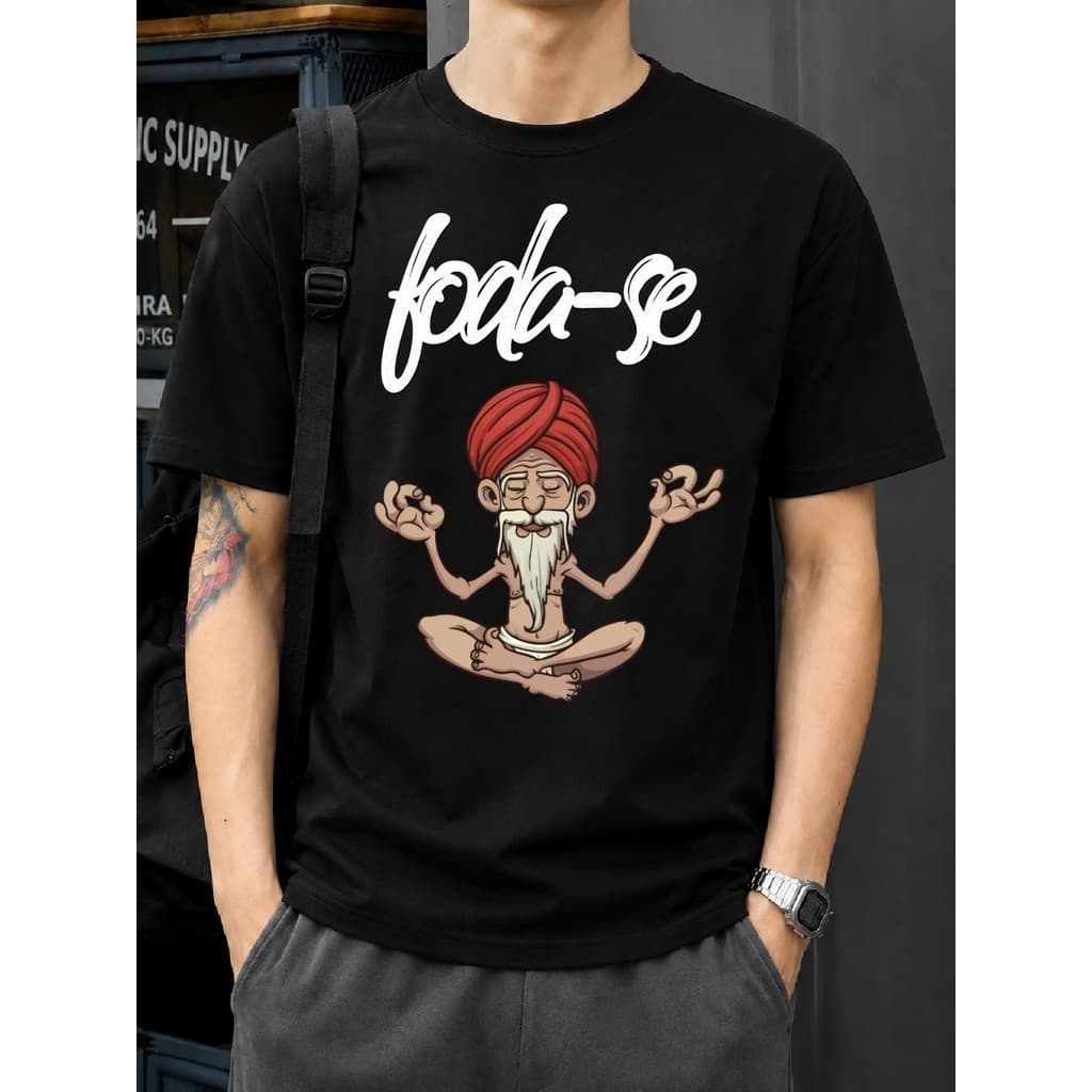 Camiseta Estampada sábio oriental meditação zen - Camisa 100% Algodão, Unisex, Macia, Qualidade Premium - Envio Rapido