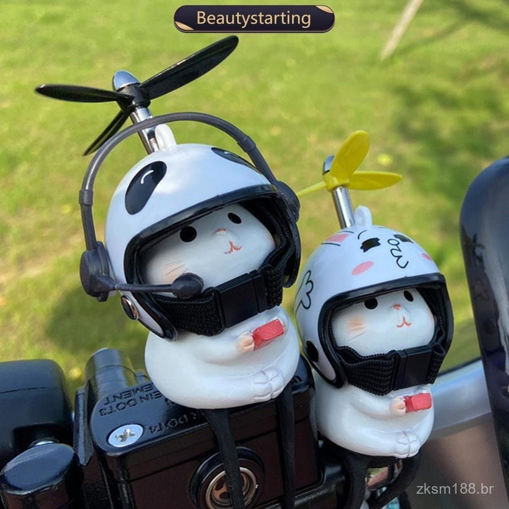 Decoração de capacete de gato para guidão de motocicleta, adorno de hélice de desenho animado fofo para bicicletas elétr