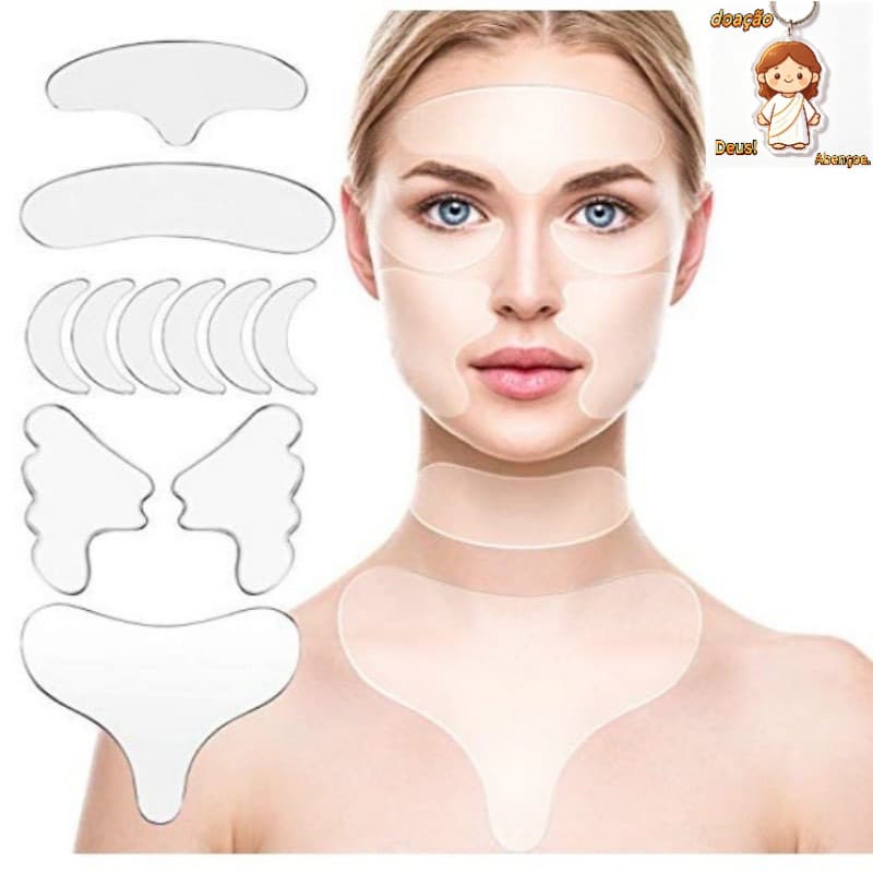 11 Pç Adesivo P/ Rosto De Silicone Reutilizável Facial