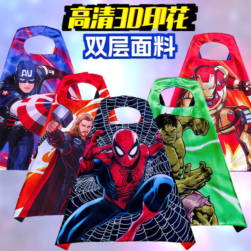 Halloween crianças herói anime capa dos desenhos animados anime impressão manto vestir-se Superman equipe americana Hulk