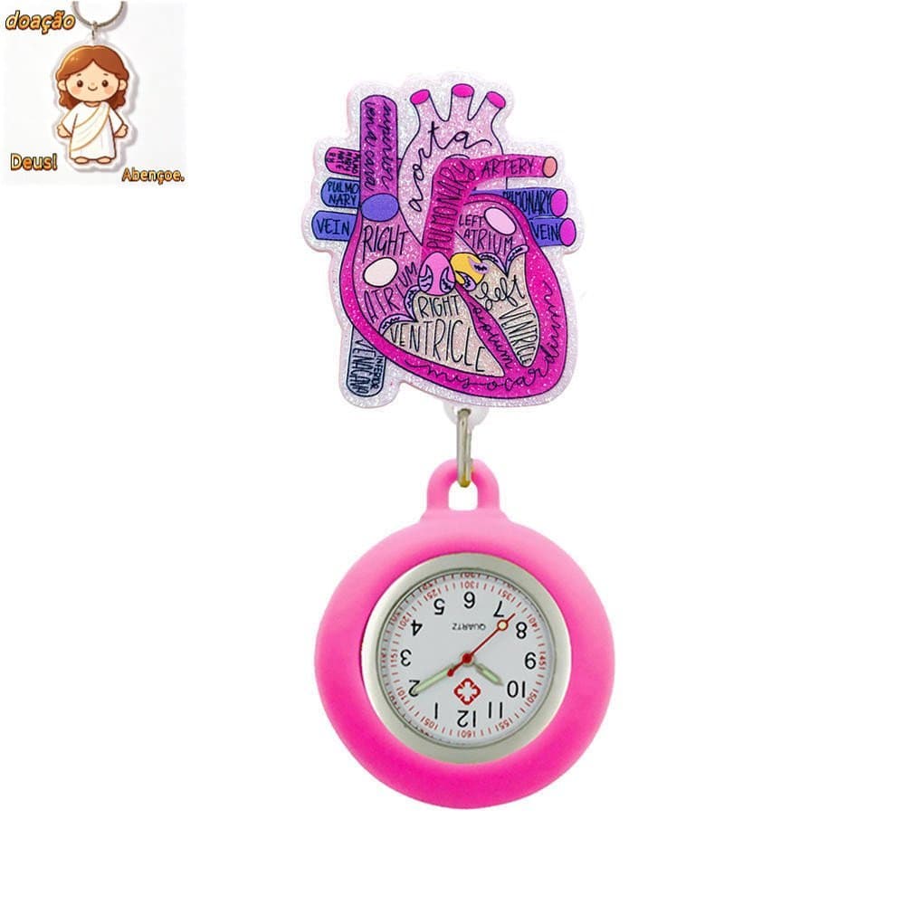 1PC Relógio De Enfermeira Retrátil Para Enfermeiras Médicos , Clip-on Pendurado Lapela Capa De Silicone Broche Fob Bolso