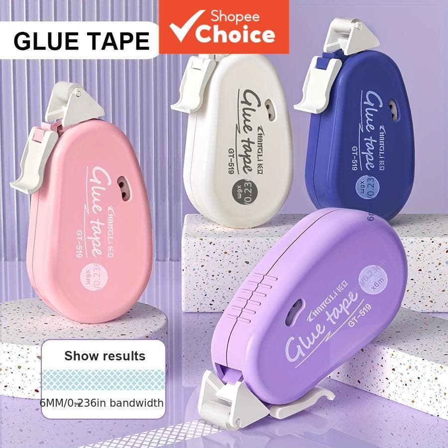 Sem Marca 4 Rolo Fita Adesiva Dupla Face Bonito Macaron Cor Adesivo Scrapbooking DIY Artesanato Papelaria Escola Escritó