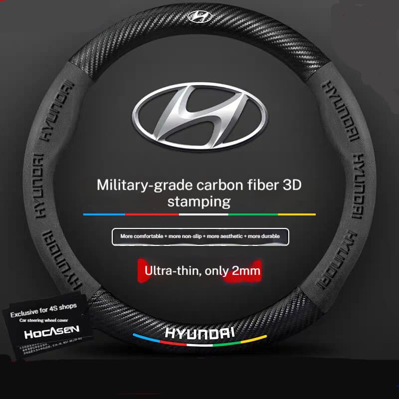 HYUNDAI ELANTRA SONATA SANTA FE ACCENT GETZ MATRIX TUCSON STAREX Capa De Couro De Fibra Para Volante De Carro