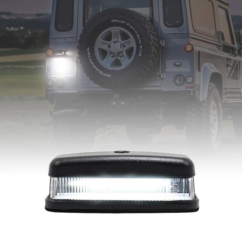 FZ 1 Unidade Para Land Rover Série 2 2A 3 Defender 90 110 130 Todos Os Modelos LED Branco Luz De Matrícula