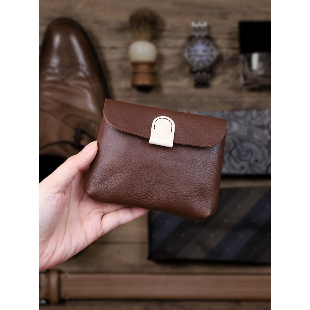 beg dompet dompet beg dompet lelaki Bolsa de moedas de couro genuíno feita à mão, masculina, feminina, retrô, primeira c