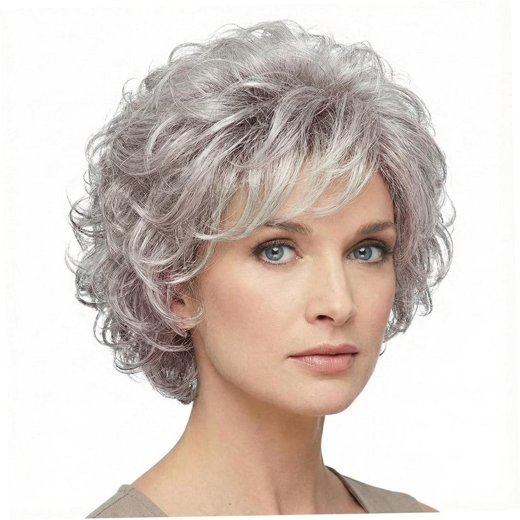 Topper de Cabelo Curto, Topper de Cabelo Cacheado Respirável, Peças de Topper Curto Cacheado para Mulheres, Peruca em Ca