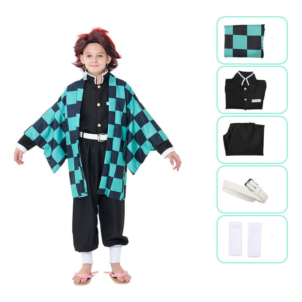 Cosplay de Kochou Shinobu, Fantasia de Demon Slayer, Haori de Anime, Peruca, Kimono, Casaco, Uniforme para Mulheres, Hal