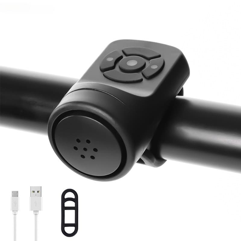Iniciação Chifre Elétrico Preto ABS USB Recarregável Ciclismo Alto-Falante Anel Acessórios Da Bicicleta Guiador De Alarm