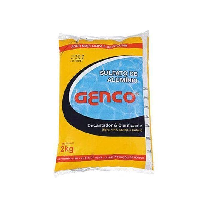Sulfato de Alumínio Genco 2kg Clarificante e Decantador para Piscinas Melhora Filtração