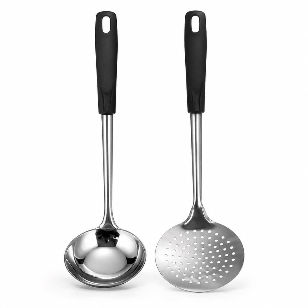 Concha e  Escumadeira Cozinha Inox Alta Durabilidade Restaurante Uso Doméstico