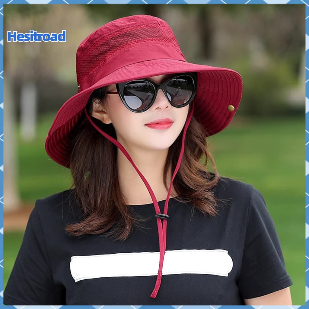 Summer Bucket Hat for Men Women Wide Brim Sun Protection Breathable Mesh Fisherman Lightweight Outdoor Hiking Cap Uv Bea
