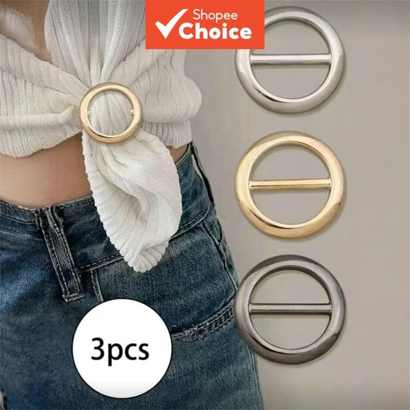 Elegante Bainha Clipe Cachecol Fivela Cintura Cincher Prendedor Para Camisas Camisetas