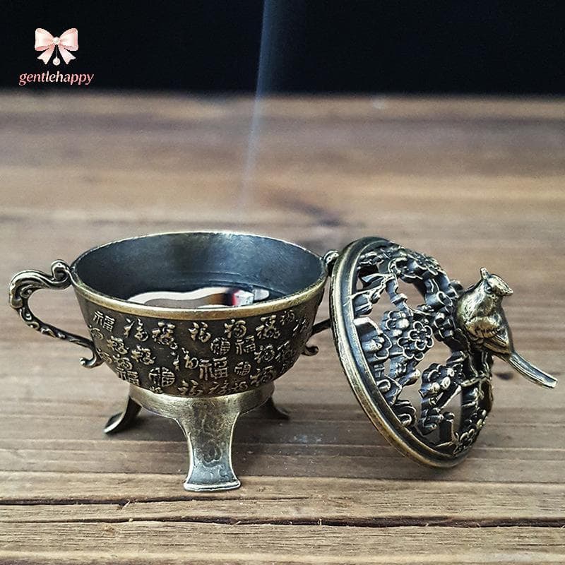 Gentlehappy Magpie Luy Queimador De Incenso Metal Lotus Tigela Suporte Com Alça Yoga Meditação Decoração De Casa Estilo