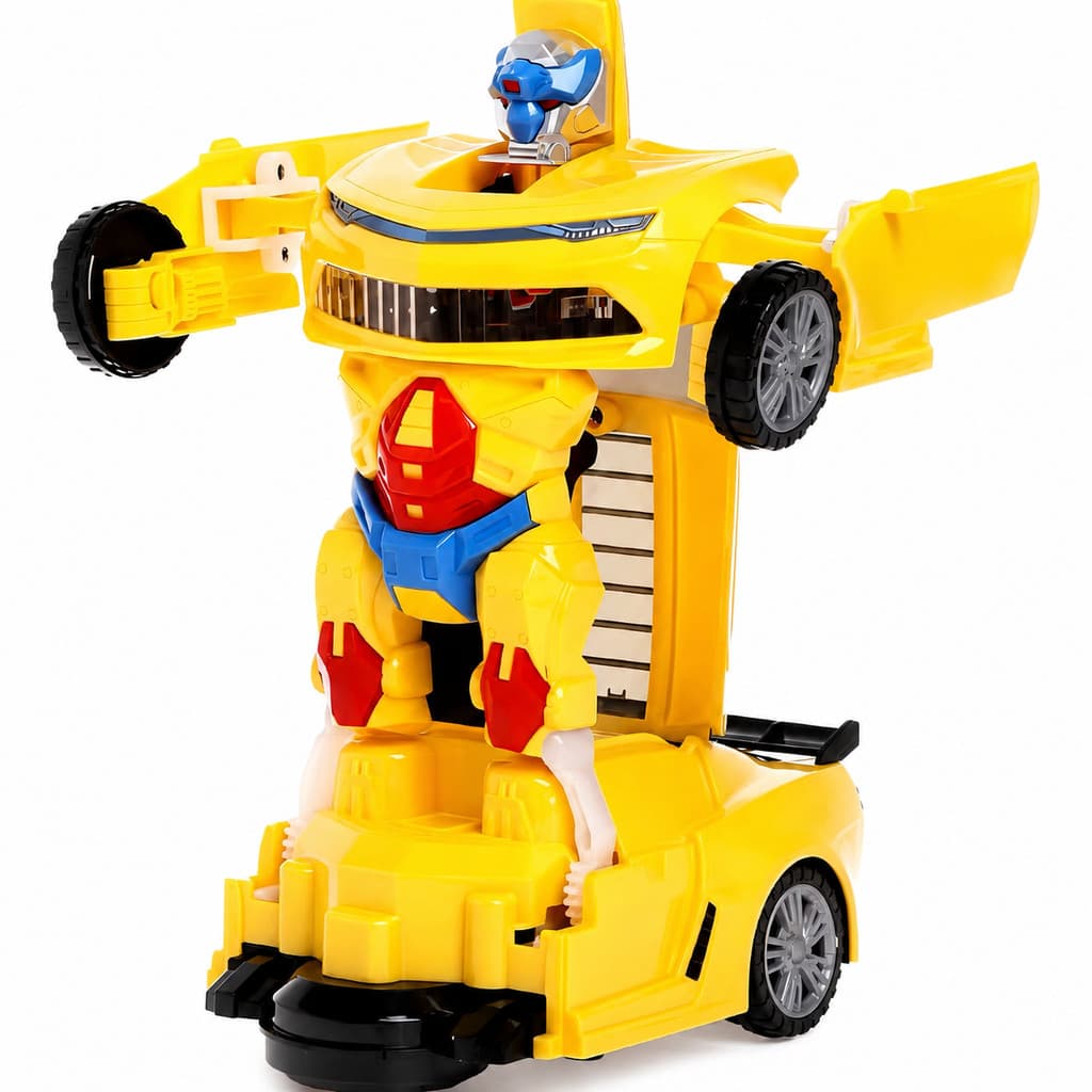 Brinquedo Carrinho Camaro Transformers Brinquedo Vira Robô Luz Som Bate Volta