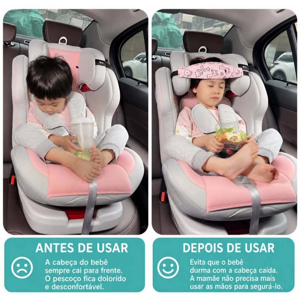 Faixa Apoio Suporte Cabeça Bebe Conforto Cadeirinha Carro Apoio Cabeça Suporte Dormir Cinta