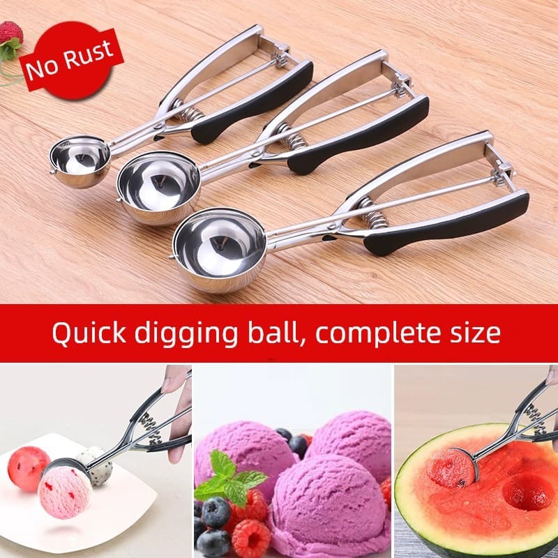 🔥 VENDA QUENTE 🔥 Colher Pegador de Sorvete Kit Colher Profissional Para Fazer Bolinhas de Melancia Fruta Colher De Sor
