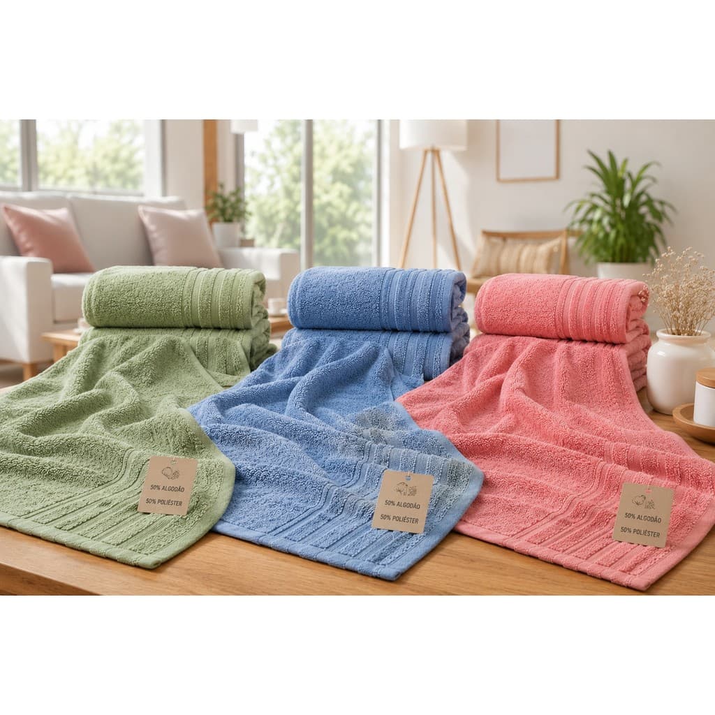 Kit 3 Toalhas de Rosto resistentes