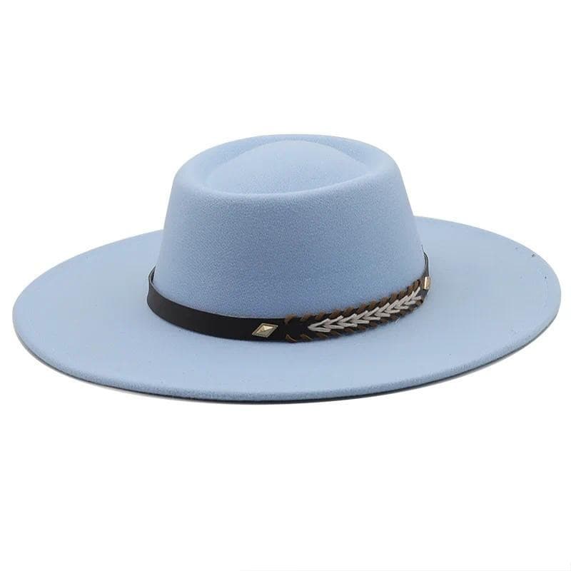 Chapéu Fedora Feminino de Aba Larga 9,5cm, Chapéu Panamá Masculino de Lã, Estilo Clássico, Adequado para Casamentos na I