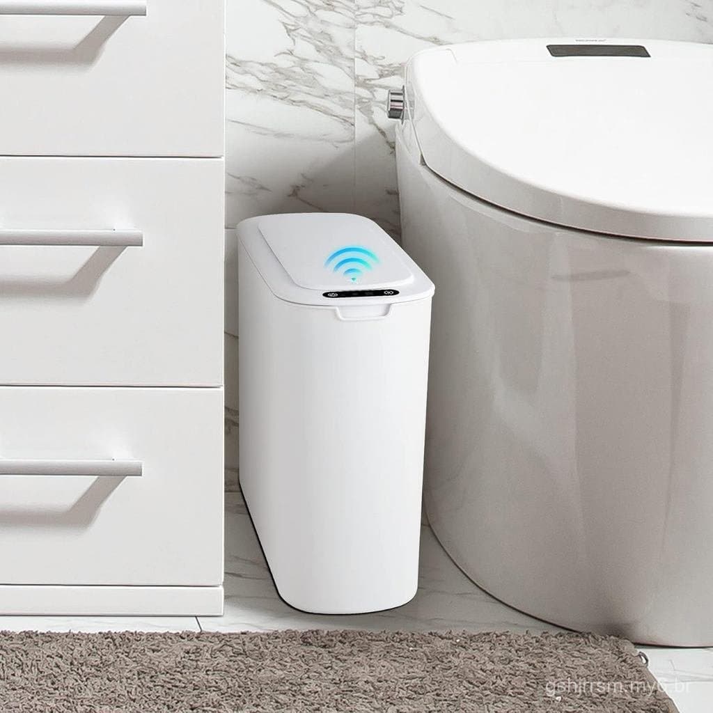 Lixeira de Banheiro com Sensor de Movimento Automático Cesun com Tampa, Lixeira Sem Toque de 2,6 Galões, Lixeira Intelig