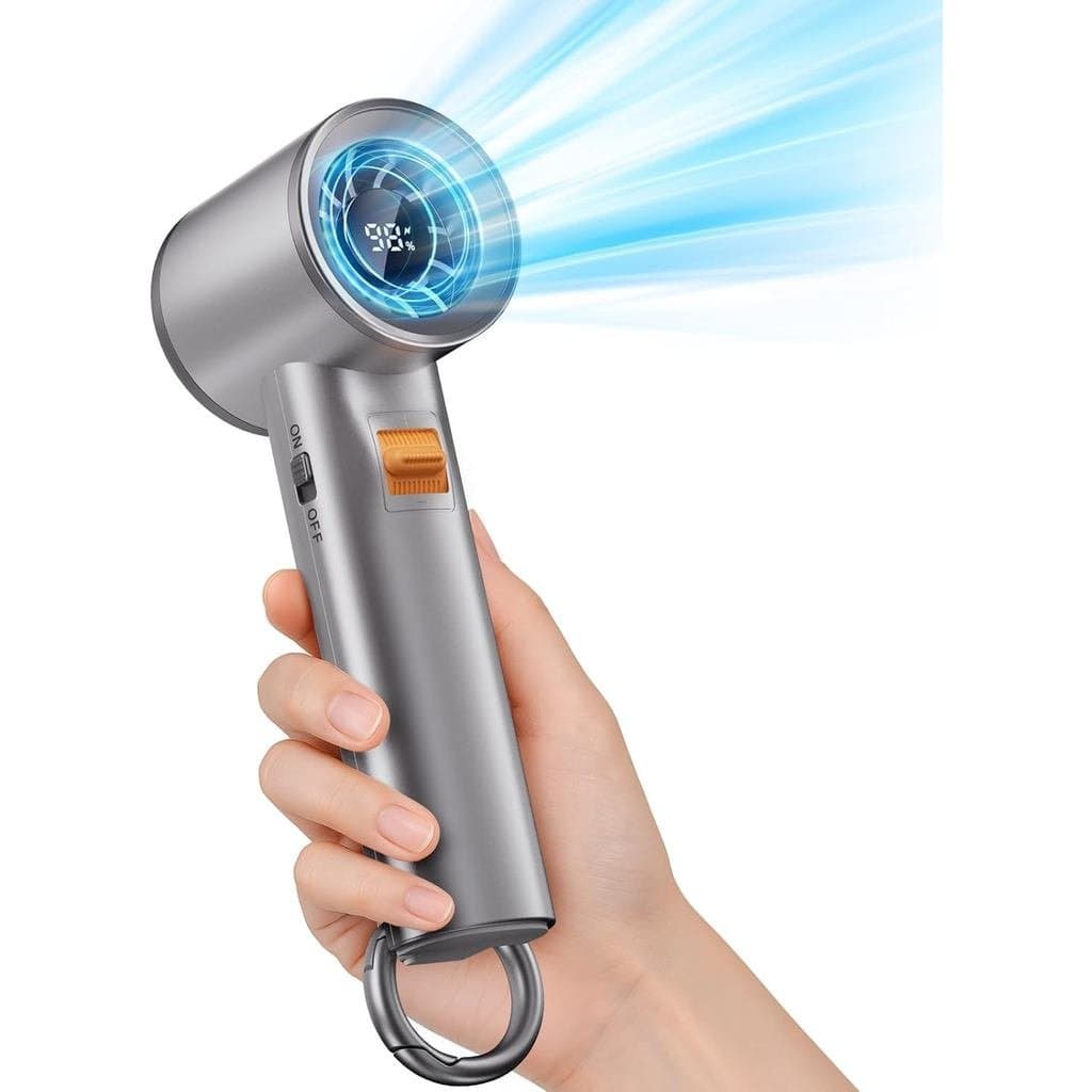 Ventilador Portátil de Mão Turbo para Uso Externo - Mini Ventilador Pessoal de Bolso de 5000mAh para Fluxo de Ar Potente