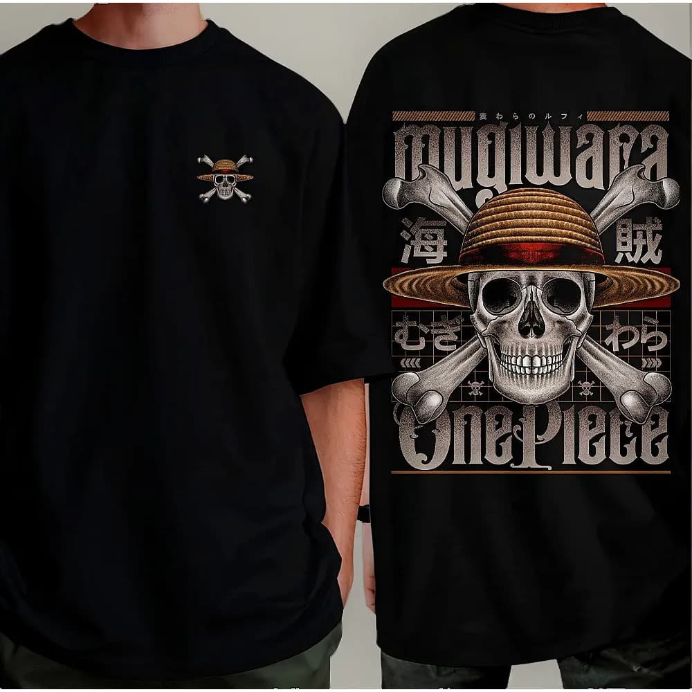 Camisa Oversize Camiseta Mugiwaras Anime One Piece Luffy