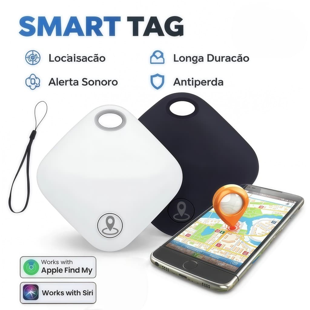 Air Tag Rastreador Bluetooth para iPhone, Localize Objetos e Pet pelo App iOS, Preciso e Fácil de Usar.