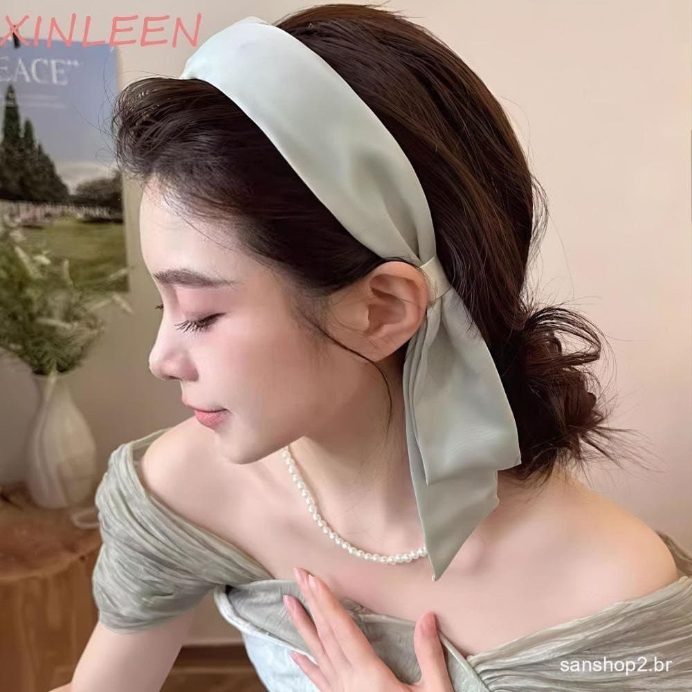 XINLEEN Faixa De Cabelo Com Fita , Cabeça Laço De Cor Sólida , Elegante Estilo Coreano , Fada , Argola Feminina