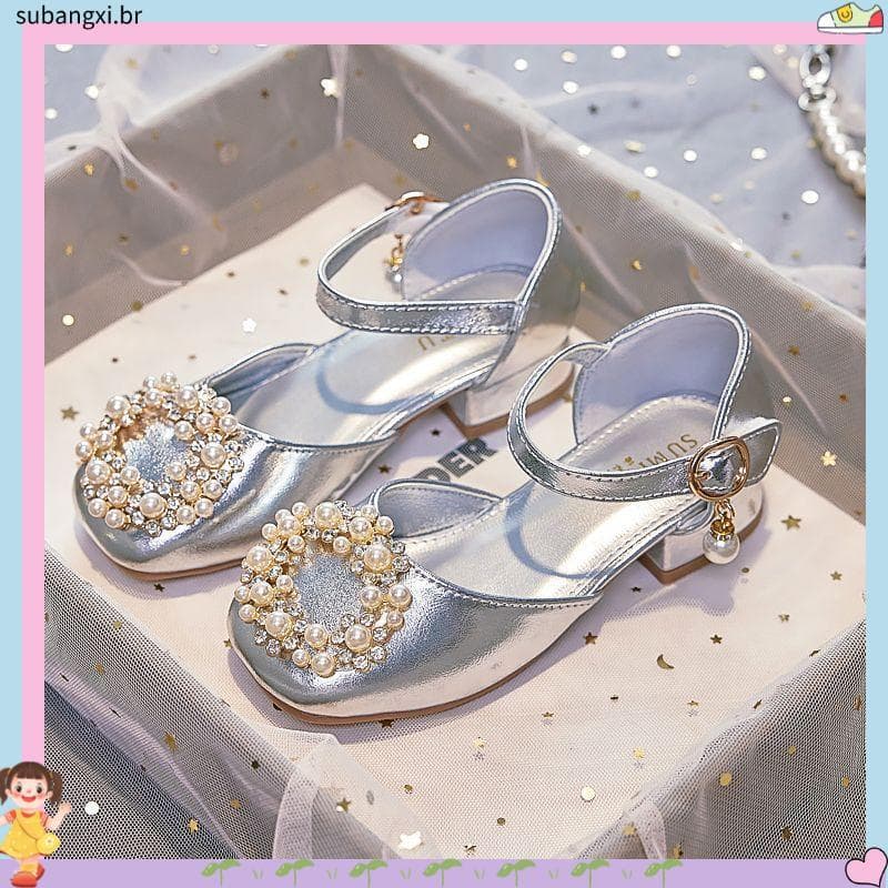 Crianças salto alto feminino princesa 2024 novo estilo verão sola macia influenciador estilo chinês combinando sapatos d