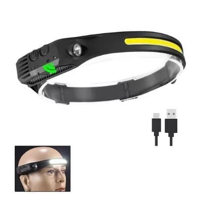 LANTERNA LED COB DE CABEÇA COM SENSOR DE VISÃO GERAL