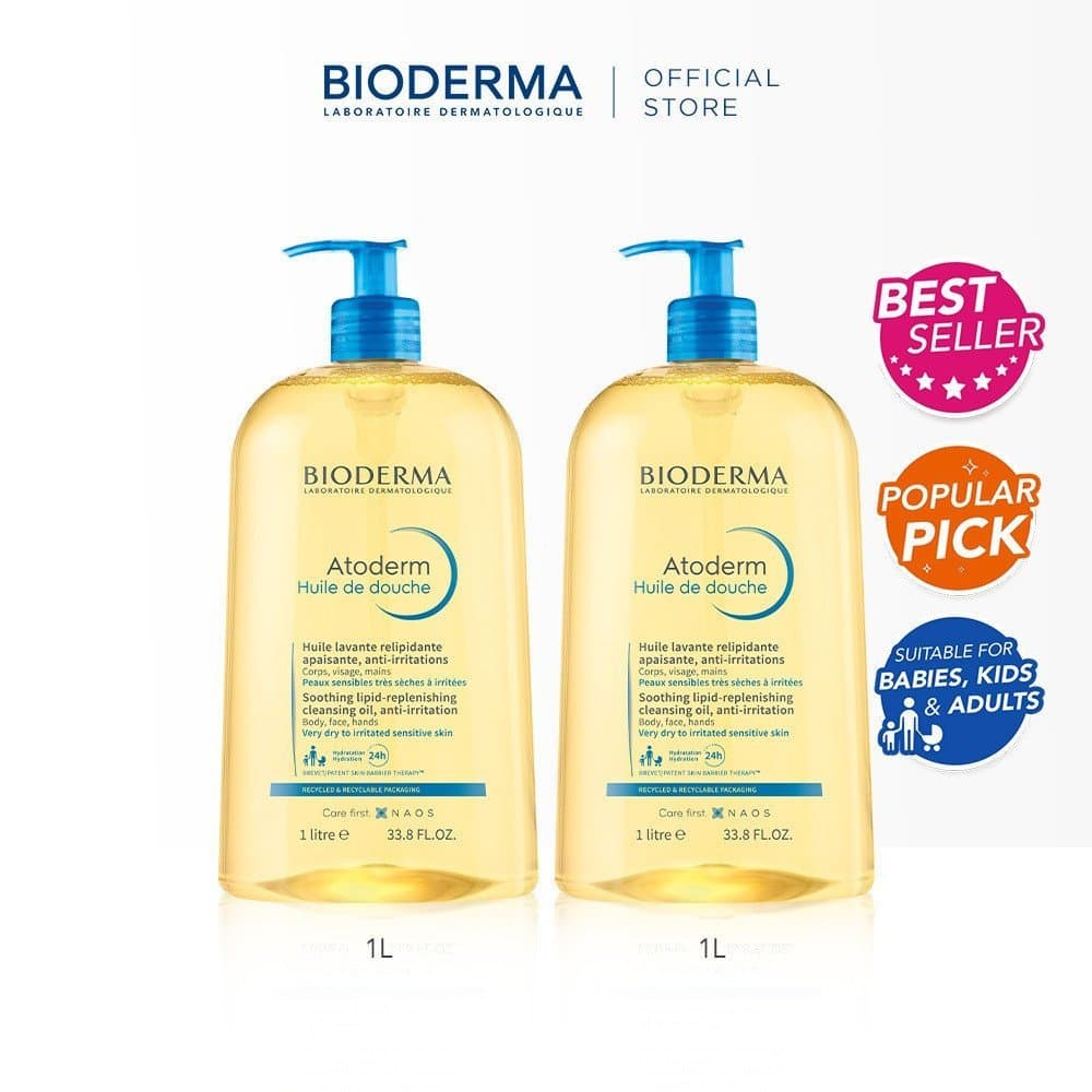 [Kit] Óleo de Banho Anti-irritação Bioderma Atoderm (Pele com tendência a eczema) 1L x2 MSQK
