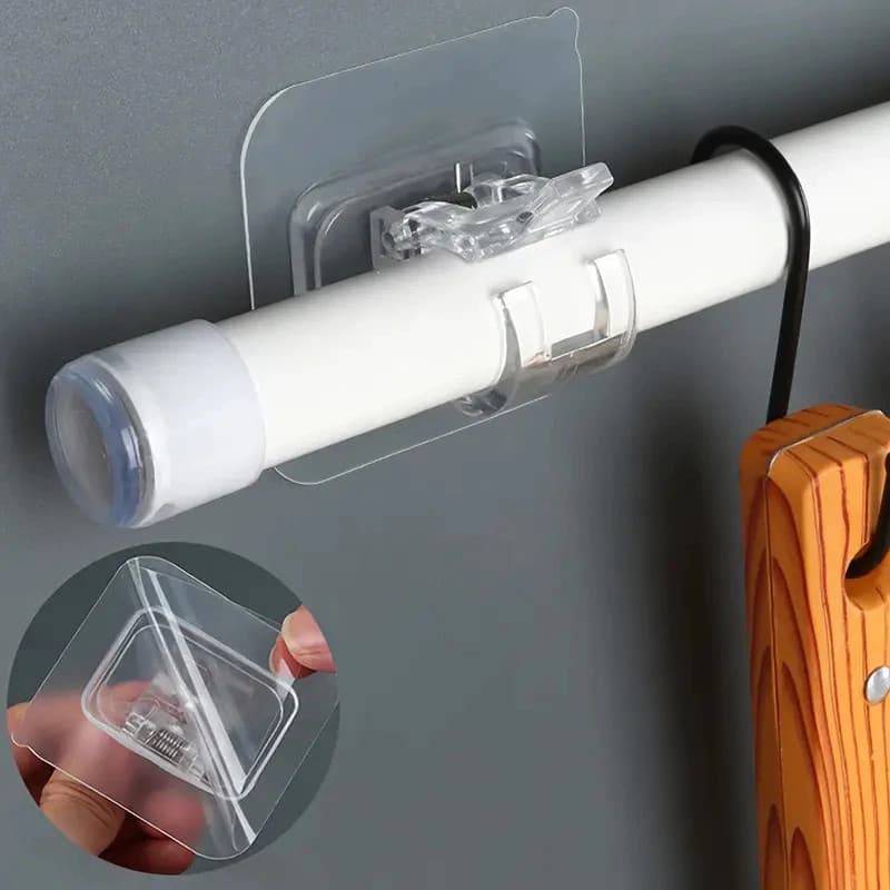 Kit 2 ou 4 Ganchos adesivos para varão de cortina que não precisa furar suporte de parede oceanic