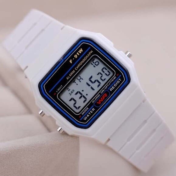 Relógio eletrônico esportivo F-91w, despertador luminoso leve, relógio eletrônico infantil, relógio esportivo para aluno