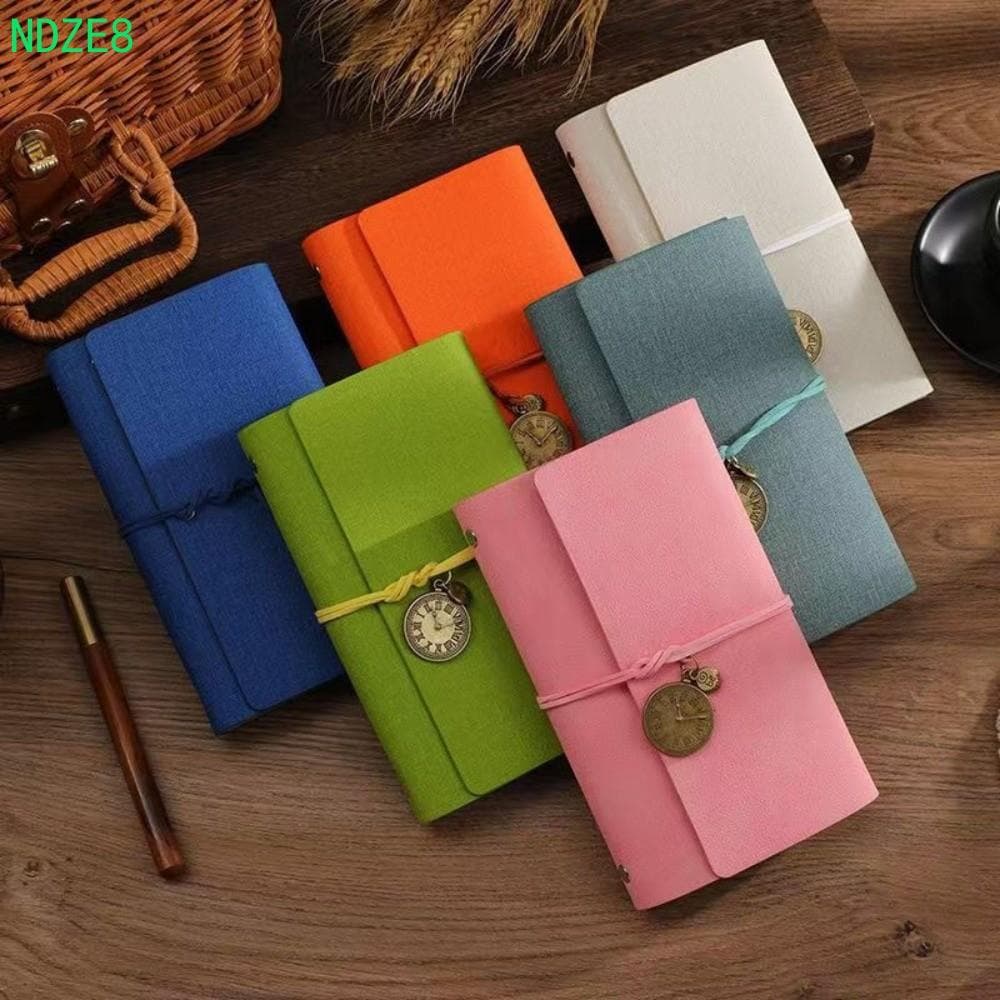 Caderno De Diário NDZE8 , Pingente De Relógio Retrô Vintage Pasta De Folhas Soltas , Planejador De Bolso Multifuncional