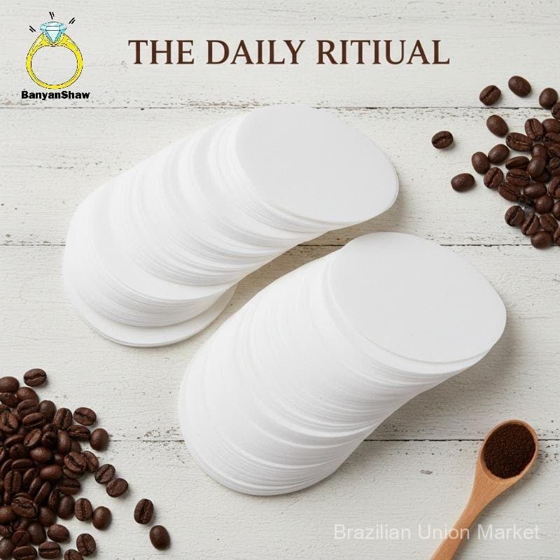 Papel de filtro para café de alta qualidade 51mm 53mm 54mm 58mm 100/500 folhas, não branqueado, fácil de limpar, adequad