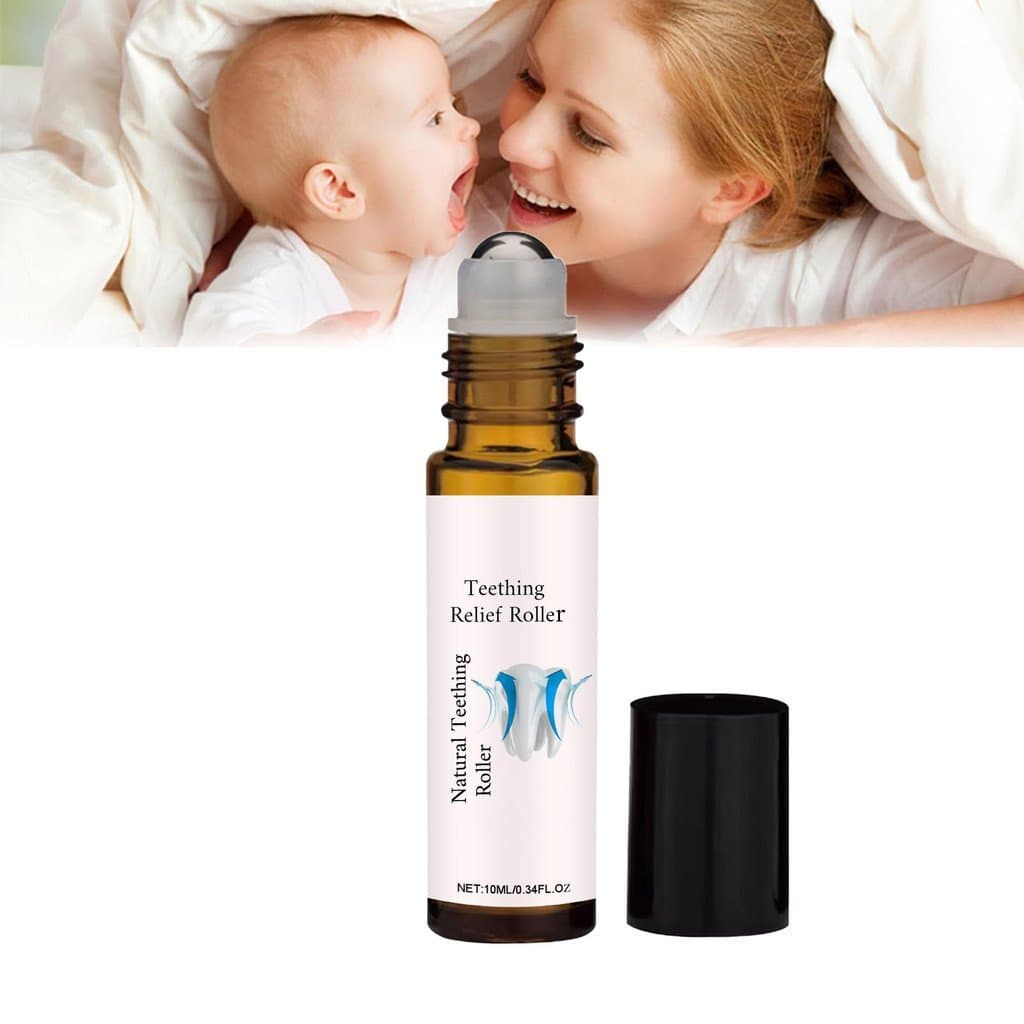 Rolo de Massagem para Dentição de Bebês com Óleo Essencial Calmante, Refrescante e Hidratante