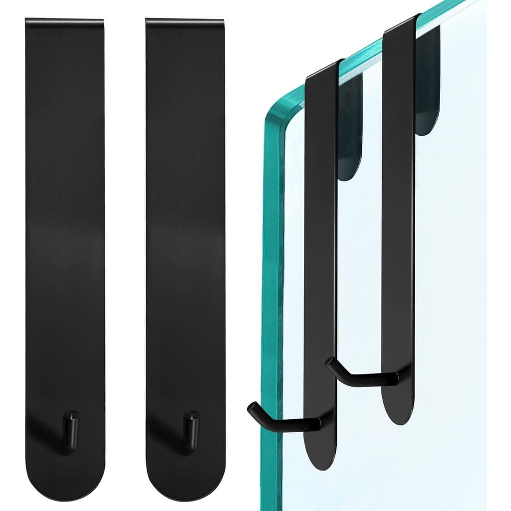 Ganchos para Porta de Chuveiro, Suporte para Pendurar na Porta de Vidro do Banheiro para Roupão e Toalha, Suporte Removí