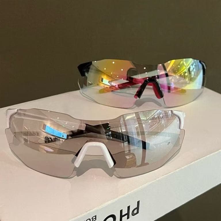 Óculos de bicicleta coloridos que mudam de cor para ciclismo maratona