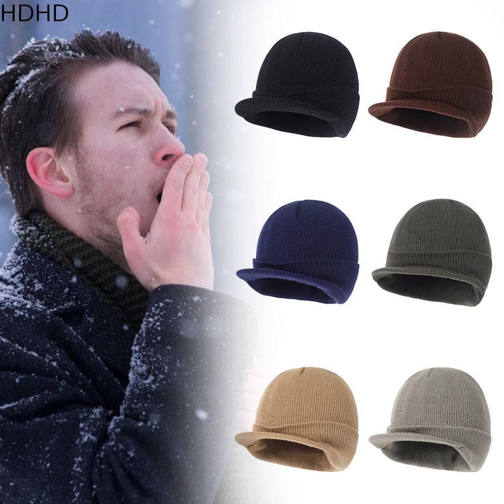 Chapéu De Língua De Pato HDHD , Boné De Malha Masculino Engrossado Para Pescoço , Proteção De Ouvido À Prova De Vento Ci