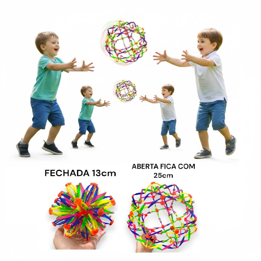 Bola Abre e Fecha Expansível Brinquedo Lançar Esfera Mágica
