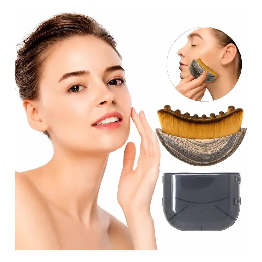 Escova Facial Drenagem Linfática MANUAL rosto Skincare Lifting Modeladora Contorno Reduz Inchaço Rugas