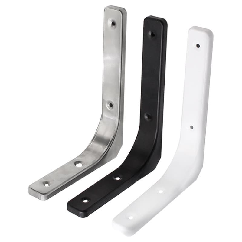 Suporte de prateleira de parede curvado em ângulo reto de aço inoxidável de estilo simples